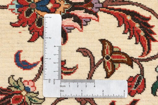 Backside of handmade 2019s Bijar rug showing knot structure and weave density