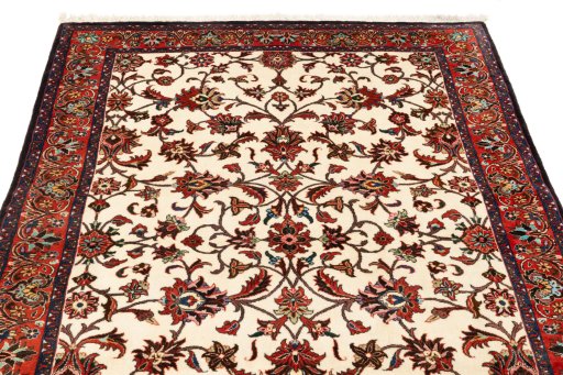 Full view of 2019s Bijar rug from Iran / Persia, 206 × 102 cm in Beige tones