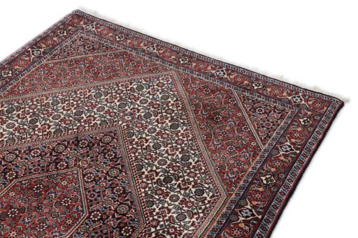 Surface texture of New Bijar rug with natural Wool and intricate pattern