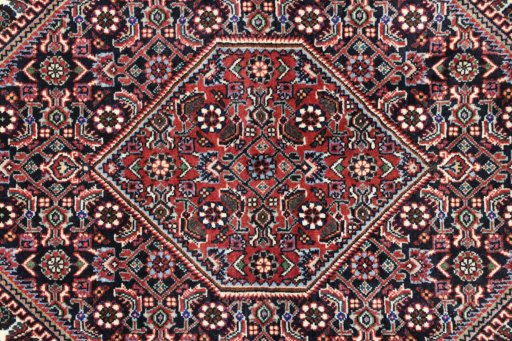Close-up detail of New Bijar rug from Iran / Persia showing Wool weave