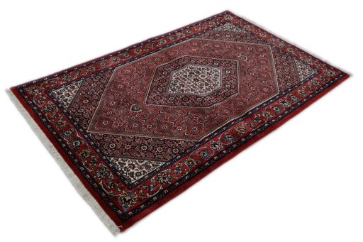 Close-up detail of New Bijar rug from Iran / Persia showing Wool weave