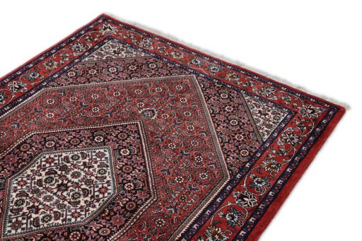 Surface texture of New Bijar rug with natural Wool and intricate pattern
