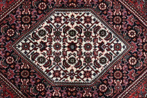 Close-up detail of New Bijar rug from Iran / Persia showing Wool weave