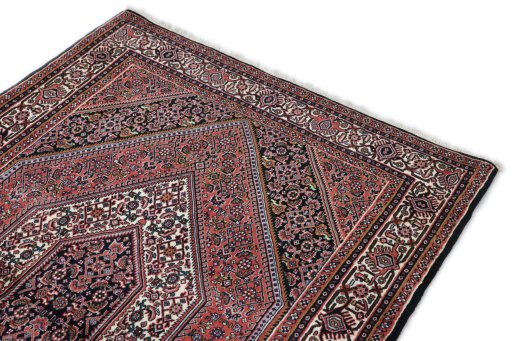 Surface texture of New Bijar rug with natural Wool and intricate pattern