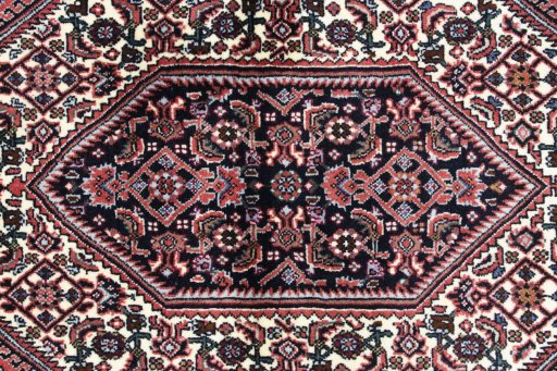 Close-up detail of New Bijar rug from Iran / Persia showing Wool weave