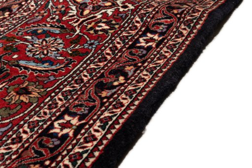 Close-up detail of New Bijar rug from Iran / Persia showing Wool weave