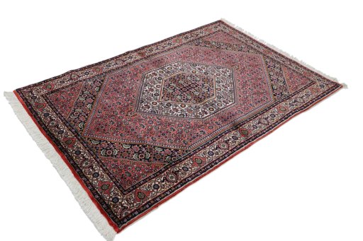 Close-up detail of New Bijar rug from Iran / Persia showing Wool weave