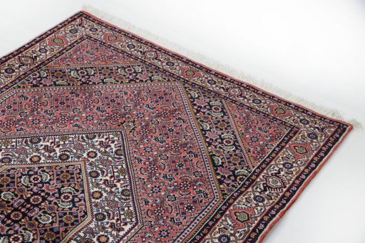 Surface texture of New Bijar rug with natural Wool and intricate pattern