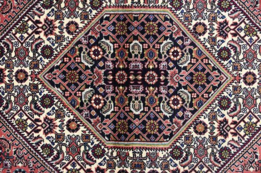 Close-up detail of New Bijar rug from Iran / Persia showing Wool weave
