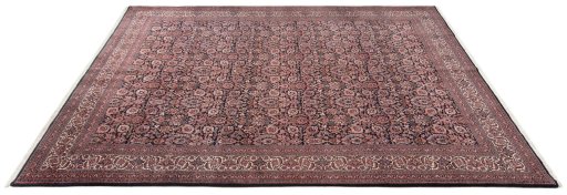 Surface texture of New Bijar rug with natural Wool and intricate pattern