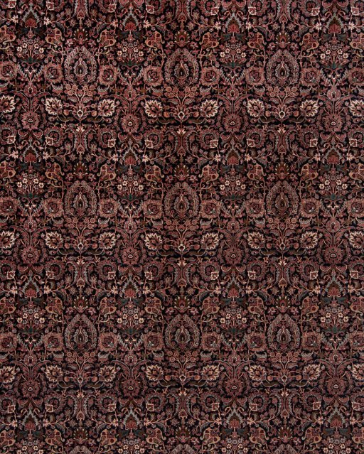 Close-up detail of New Bijar rug from Iran / Persia showing Wool weave