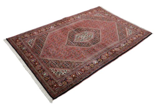 Close-up detail of New Bijar rug from Iran / Persia showing Wool weave