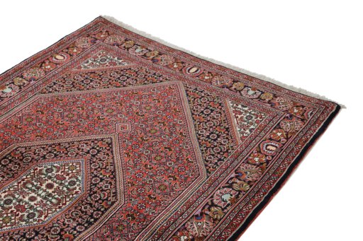 Surface texture of New Bijar rug with natural Wool and intricate pattern