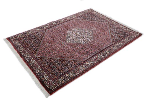 Close-up detail of New Bijar rug from Iran / Persia showing Wool weave