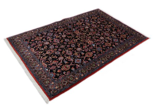 Corner detail of New Bijar rug showing border pattern and Wool pile