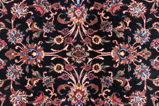 Close-up detail of New Bijar rug from Iran / Persia showing Wool weave