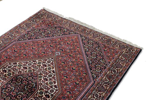 Surface texture of New Bijar rug with natural Wool and intricate pattern