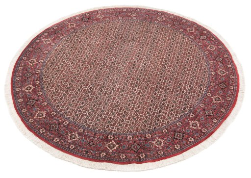 Corner detail of New Bijar rug showing border pattern and Wool pile