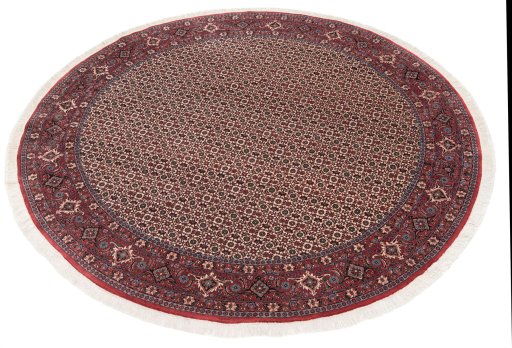 Close-up detail of New Bijar rug from Iran / Persia showing Wool weave