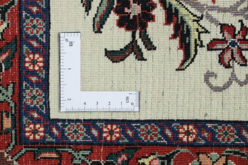 Full view of New Bijar rug from Iran / Persia, 103 × 70 cm in Beige tones