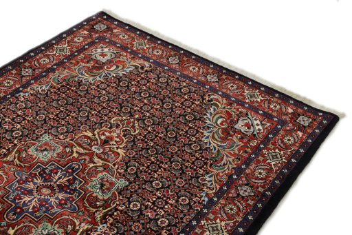 Surface texture of New Bijar rug with natural Wool and intricate pattern