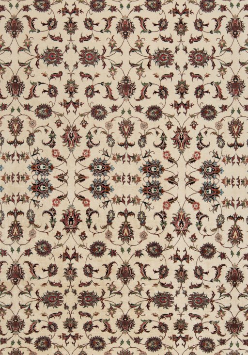 Close-up detail of New Bijar rug from Iran / Persia showing Wool weave