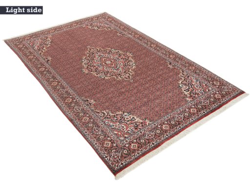 Close-up detail of New Bijar rug from Iran / Persia showing Wool weave