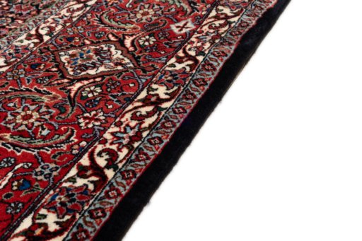 Close-up detail of New Bijar rug from Iran / Persia showing Wool weave