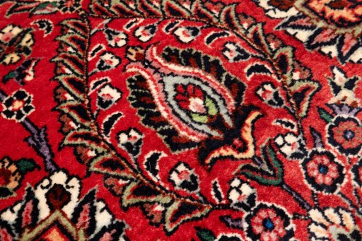 Surface texture of New Bijar rug with natural Wool and intricate pattern