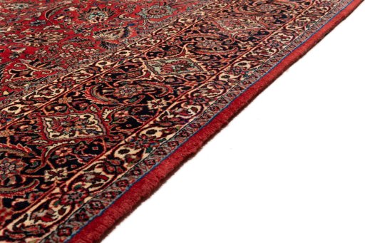 Close-up detail of New Bijar rug from Iran / Persia showing Wool weave