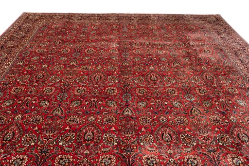 Full view of New Bijar rug from Iran / Persia, 395 × 300 cm in Red tones