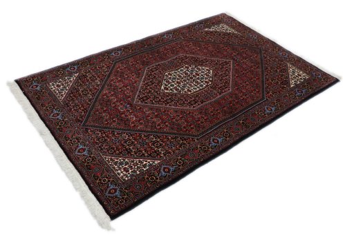 Close-up detail of New Bijar rug from Iran / Persia showing Wool weave