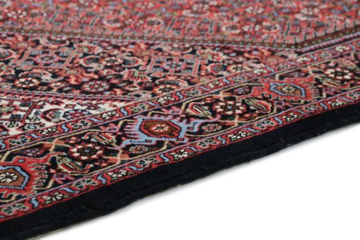 Surface texture of New Bijar rug with natural Wool and intricate pattern