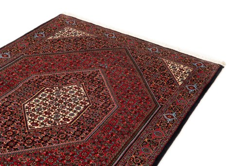 Surface texture of New Bijar rug with natural Wool and intricate pattern