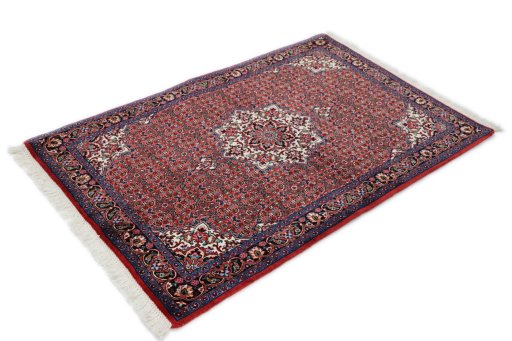 Close-up detail of New Bijar rug from Iran / Persia showing Wool weave