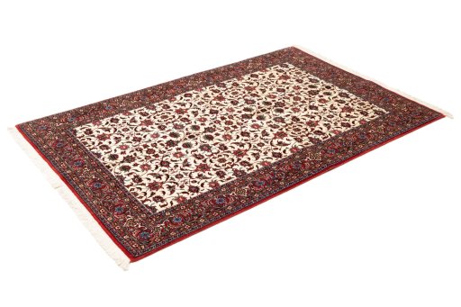 Close-up detail of New Bijar rug from Iran / Persia showing Wool weave
