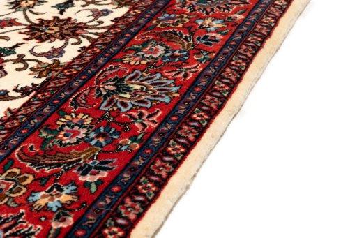 Close-up detail of New Bijar rug from Iran / Persia showing Wool weave