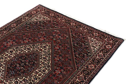 Surface texture of New Bijar rug with natural Wool and intricate pattern