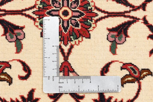 Backside of handmade New Bijar rug showing knot structure and weave density