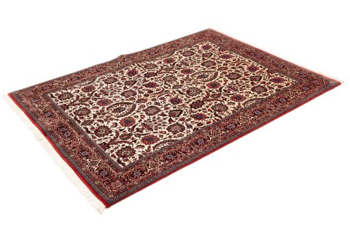Close-up detail of New Bijar rug from Iran / Persia showing Wool weave