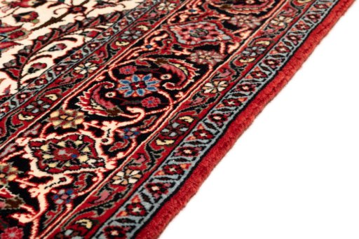 Close-up detail of New Bijar rug from Iran / Persia showing Wool weave