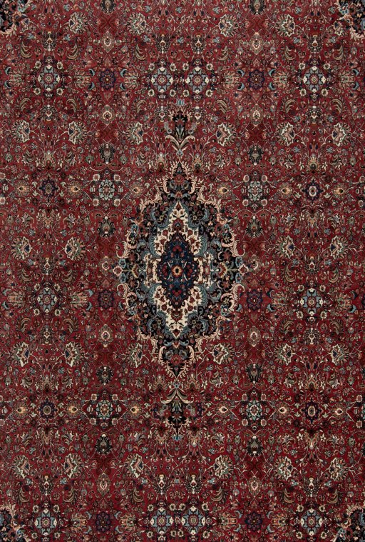 Close-up detail of New Bijar rug from Iran / Persia showing Wool weave
