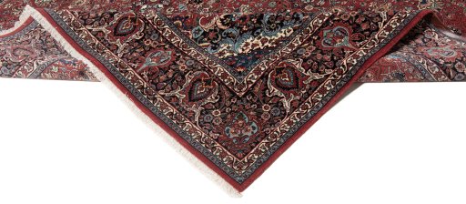 Full view of New Bijar rug from Iran / Persia, 425 × 305 cm in Multi Color tones