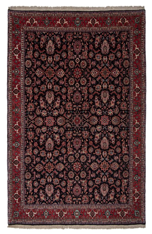 Full view of New Bijar rug from Iran / Persia, 312 × 202 cm in Black tones