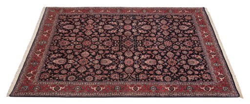 Corner detail of New Bijar rug showing border pattern and Wool pile