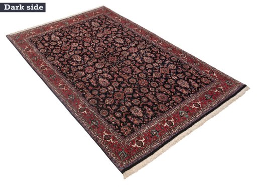 Full view of New Bijar rug from Iran / Persia, 312 × 202 cm in Black tones