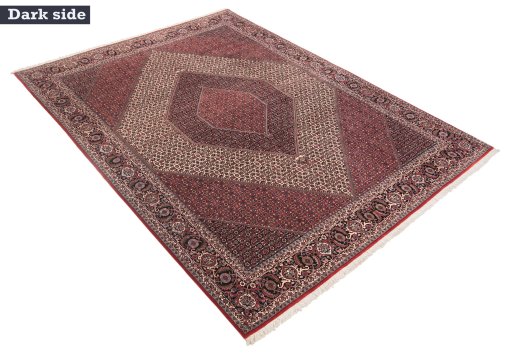 Close-up detail of New Bijar rug from Iran / Persia showing Wool weave