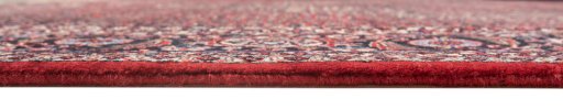 Backside of handmade New Bijar rug showing knot structure and weave density