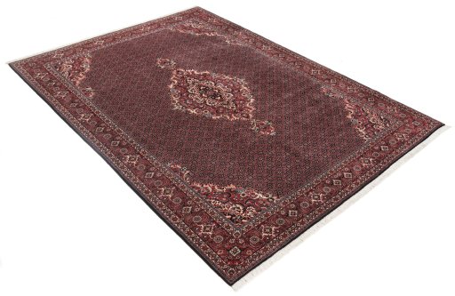 Surface texture of New Bijar rug with natural Wool and intricate pattern