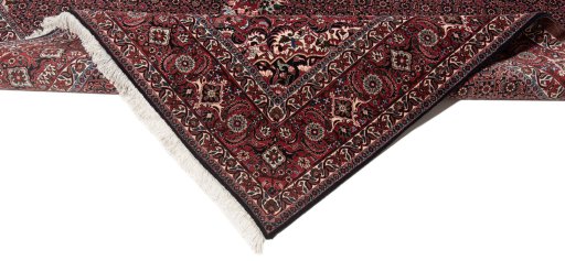 Close-up detail of New Bijar rug from Iran / Persia showing Wool weave
